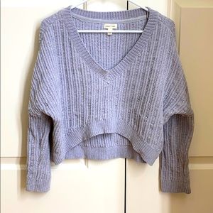 SILENCE + NOISE CABLE KNIT CROPPED SWEATER XS